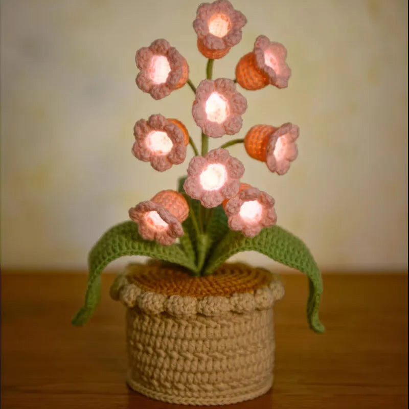 Elegant Crocheted Orchid Light Decor
