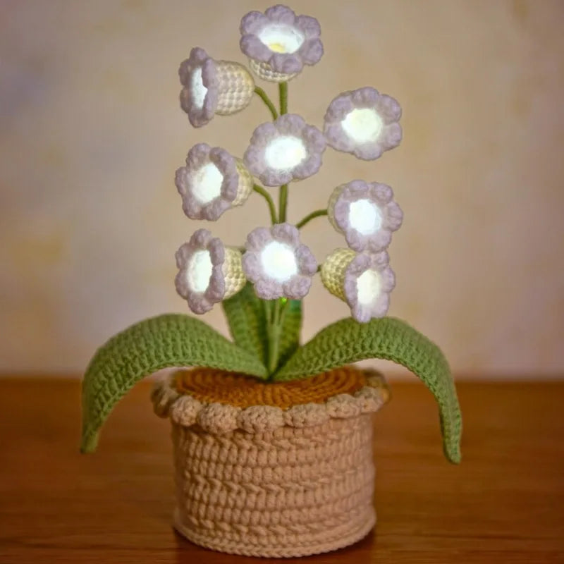 Elegant Crocheted Orchid Light Decor
