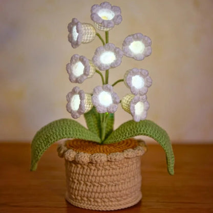 Elegant Crocheted Orchid Light Decor