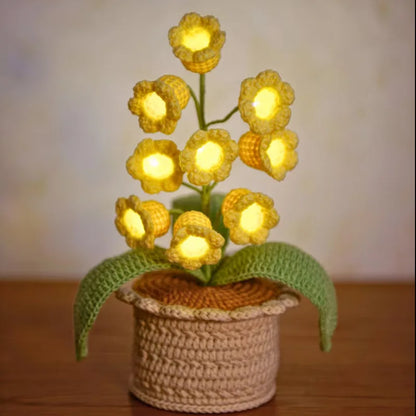 Elegant Crocheted Orchid Light Decor