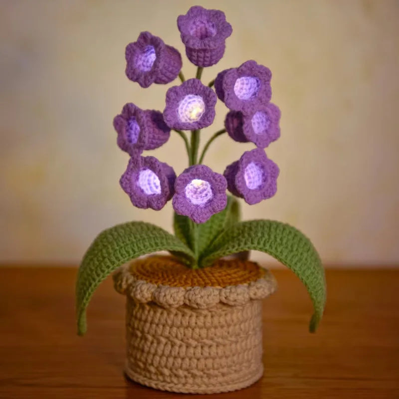 Elegant Crocheted Orchid Light Decor