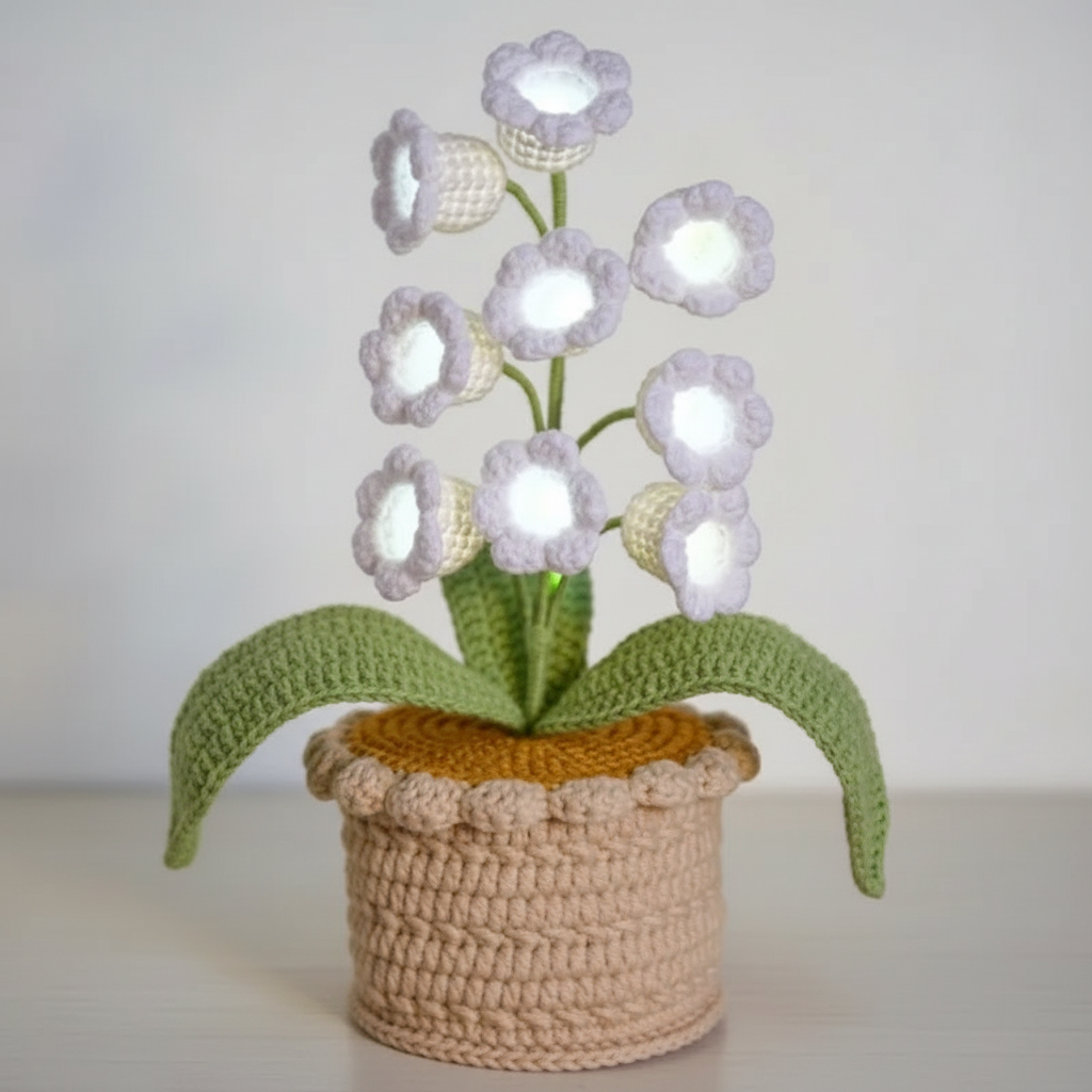Elegant Crocheted Orchid Light Decor